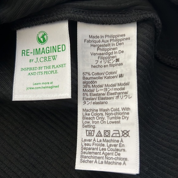 NWT J. Crew One-Shoulder Ruffleneck Top in Vintage Rib - Black - Picture 5 of 5